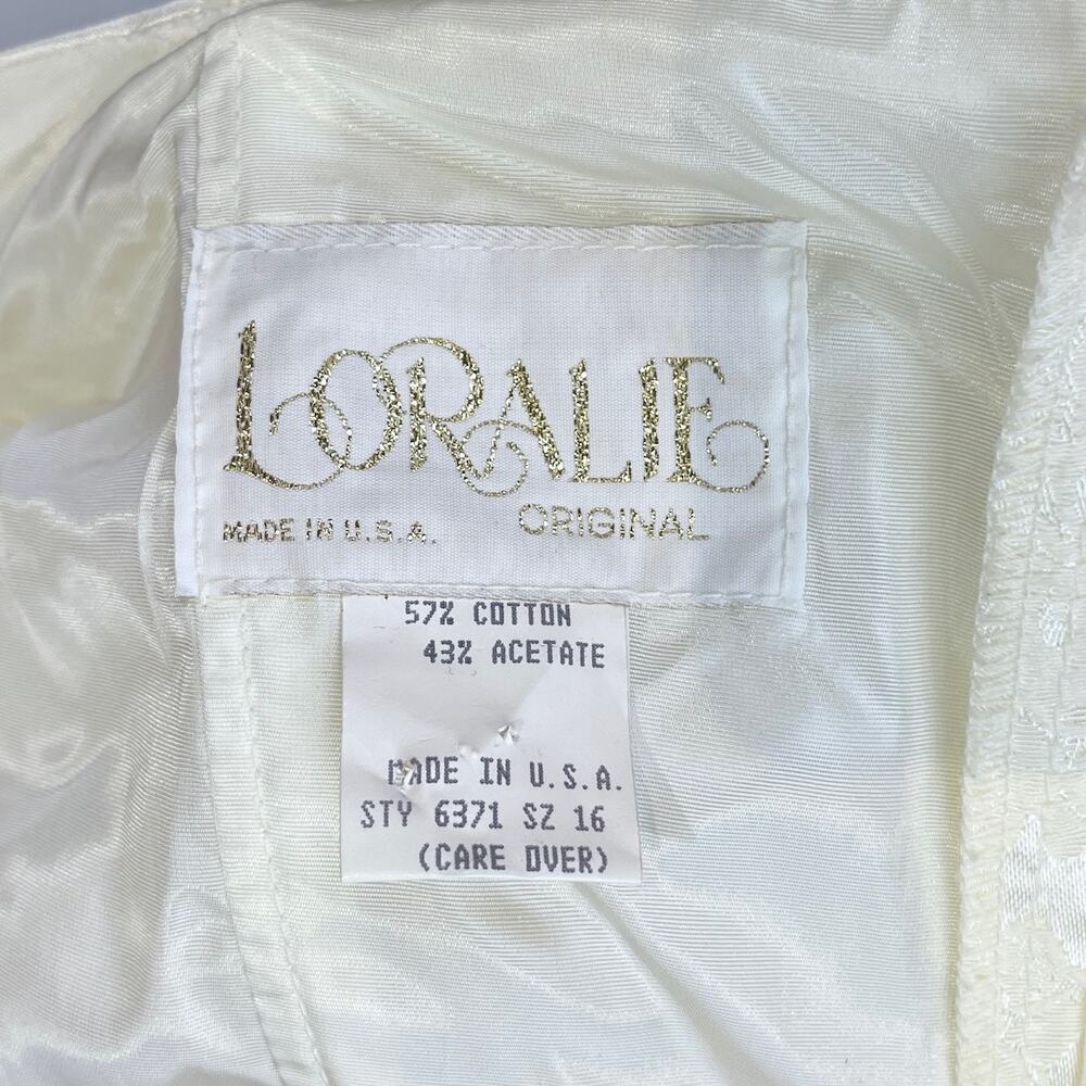 NWT Vintage LORALIE 16 Off Shoulder Floral Dress Prom Bridal Long Ivory Cream - Picture 3 of 10